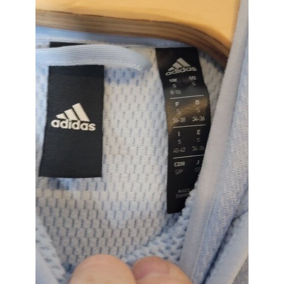 Adidas‎ Climawarm Athletic Hooded Sweatshirt Size Small Women's Blue - Picture 5 of 5